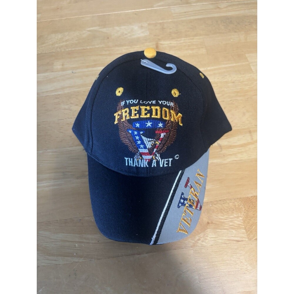 Thank A Vet If You Love Your Freedom Patriotic Veteran Adjustable Hat Cap
